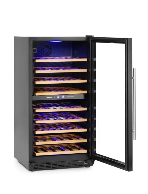 Lodówka chłodziarka do wina dwustrefowa na 72 butelki 232 l 110 W Lodówka chłodziarka do wina dwustrefowa na 72 butelki 232 l 110 W