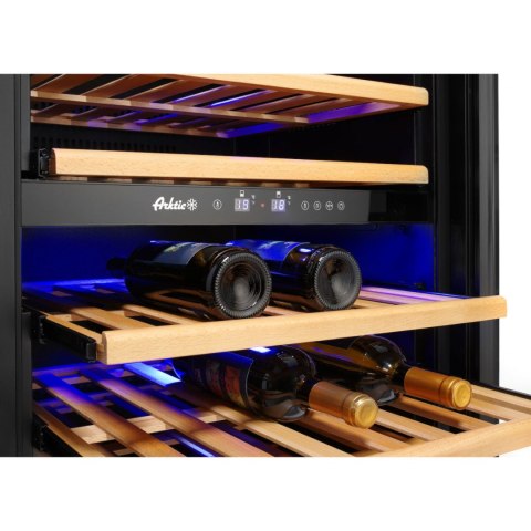 Lodówka chłodziarka do wina dwustrefowa na 72 butelki 232 l 110 W Lodówka chłodziarka do wina dwustrefowa na 72 butelki 232 l 110 W