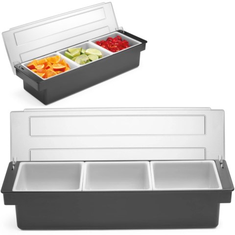 Pojemnik barmański organizer na dodatki do drinków koktajli - 3 wkłady Pojemnik barmański organizer na dodatki do drinków koktajli - 3 wkłady