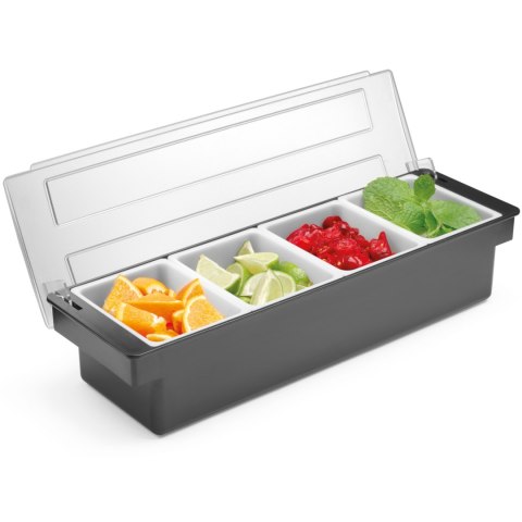 Pojemnik barmański organizer na dodatki do drinków koktajli - 4 wkłady Pojemnik barmański organizer na dodatki do drinków koktajli - 4 wkłady