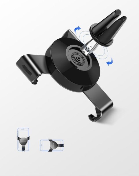 Samochodowy uchwyt grawitacyjny na nawiew kratkę wentylacyjną szary Samochodowy uchwyt grawitacyjny na nawiew kratkę wentylacyjną szary