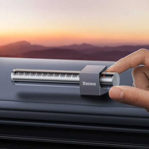 Tabliczka parkingowa na numer telefonu na deskę rozdzielczą szara Tabliczka parkingowa na numer telefonu na deskę rozdzielczą szara