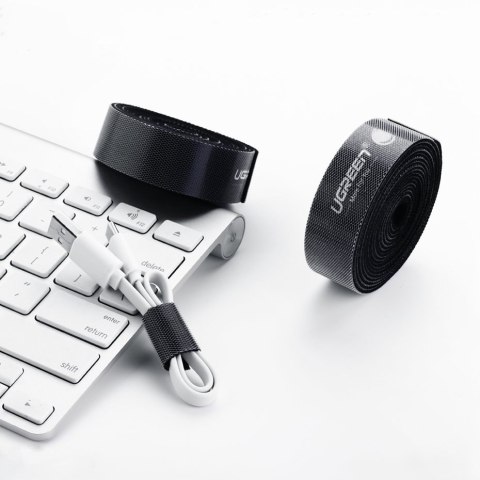 Taśma rzepowa rzep organizer do kabli 5m czarny Taśma rzepowa rzep organizer do kabli 5m czarny