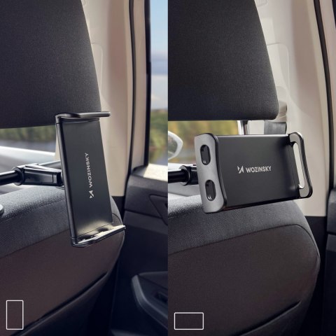Uchwyt samochodowy do tableta na zagłówek z wieszakiem czarny 2w1 Uchwyt samochodowy do tableta na zagłówek z wieszakiem czarny 2w1