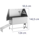 Wanna groomerska do kąpieli mycia psów zwierząt z rampą 122 x 56 x 142 cm Wanna groomerska do kąpieli mycia psów zwierząt z rampą 122 x 56 x 142 cm