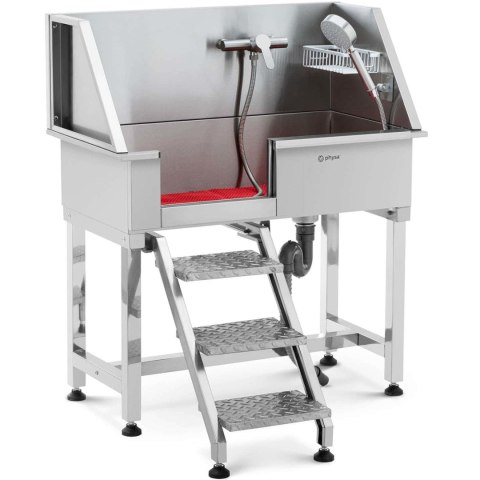 Wanna groomerska do kąpieli mycia psów zwierząt ze schodami 90 x 90 x 106 cm Wanna groomerska do kąpieli mycia psów zwierząt ze schodami 90 x 90 x 106 cm