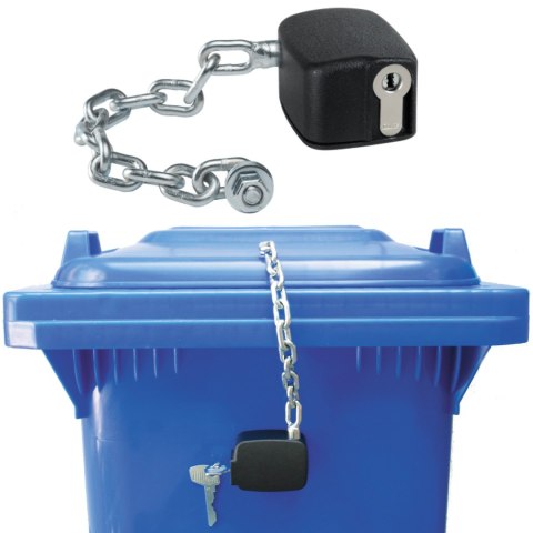 Zamek łańcuszkowy zamknięcie do kubła kontenera na śmieci 80L - 1100L Zamek łańcuszkowy zamknięcie do kubła kontenera na śmieci 80L - 1100L