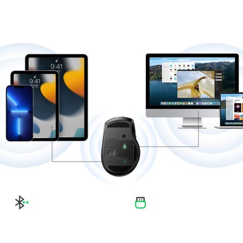 Ergonomiczna myszka bezprzewodowa optyczna USB 2.4GHz 4000DPI czarny Ergonomiczna myszka bezprzewodowa optyczna USB 2.4GHz 4000DPI czarny