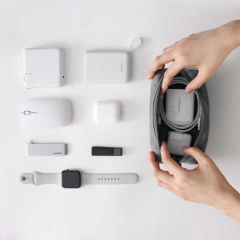 Etui pokrowiec orgaznizer saszetka wielofunkcyjna na akcesoria 19x12x8cm szary Etui pokrowiec orgaznizer saszetka wielofunkcyjna na akcesoria 19x12x8cm szary