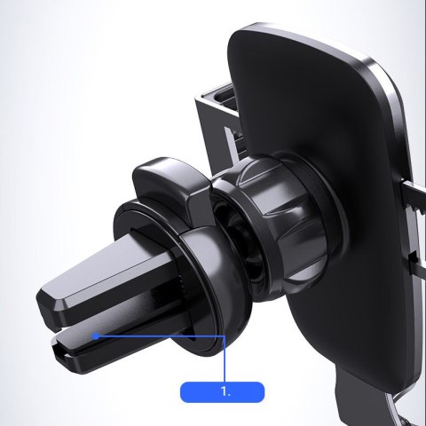 Grawitacyjny uchwyt samochodowy do smartfona na kratkę nawiewu czarny Grawitacyjny uchwyt samochodowy do smartfona na kratkę nawiewu czarny