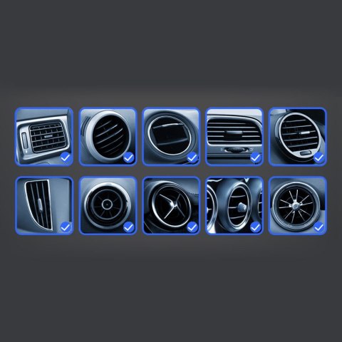 Grawitacyjny uchwyt samochodowy do smartfona na kratkę nawiewu czarny Grawitacyjny uchwyt samochodowy do smartfona na kratkę nawiewu czarny