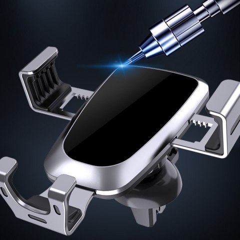 Grawitacyjny uchwyt samochodowy do smartfona na kratkę nawiewu czarny Grawitacyjny uchwyt samochodowy do smartfona na kratkę nawiewu czarny