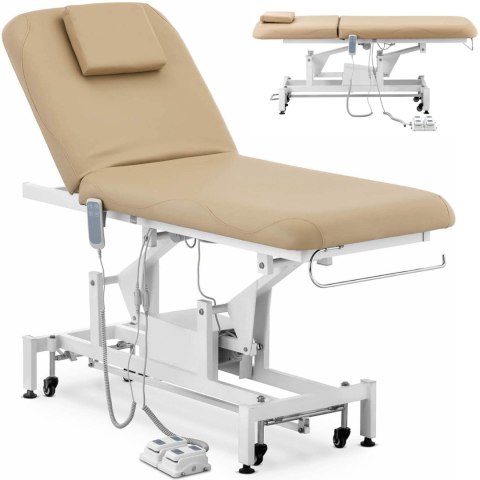 Łóżko stół kosmetyczny do masażu elektryczny 2 silniki 150 kg LYON - ciemny beż Łóżko stół kosmetyczny do masażu elektryczny 2 silniki 150 kg LYON - ciemny beż