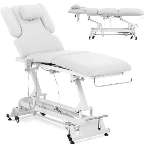 Łóżko stół kosmetyczny do masażu elektryczny 3 silniki 250 kg NANTES - biały Łóżko stół kosmetyczny do masażu elektryczny 3 silniki 250 kg NANTES - biały