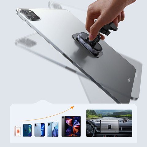 Uchwyt samochodowy magnetyczny do telefonu na kratkę wentylacyjną szary Uchwyt samochodowy magnetyczny do telefonu na kratkę wentylacyjną szary