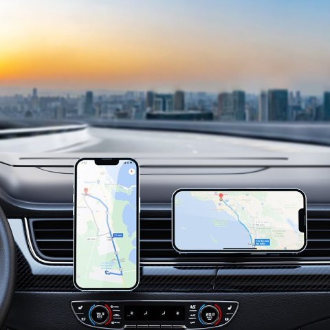 Uchwyt samochodowy magnetyczny do telefonu na kratkę wentylacyjną szary Uchwyt samochodowy magnetyczny do telefonu na kratkę wentylacyjną szary