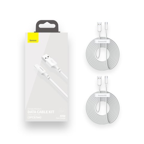 2x kabel USB USB-C szybkie ładowanie Power Delivery Quick Charge 40 W 5 A 1.5 m biały 2x kabel USB USB-C szybkie ładowanie Power Delivery Quick Charge 40 W 5 A 1.5 m biały