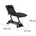 Łóżko stół kosmetyczny do masażu elektryczny 3 silniki 250 kg NANTES - czarny Łóżko stół kosmetyczny do masażu elektryczny 3 silniki 250 kg NANTES - czarny