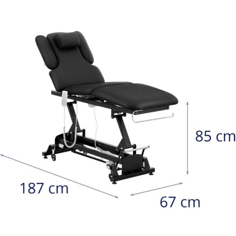 Łóżko stół kosmetyczny do masażu elektryczny 3 silniki 250 kg NANTES - czarny Łóżko stół kosmetyczny do masażu elektryczny 3 silniki 250 kg NANTES - czarny