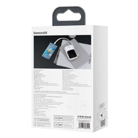 Qpow powerbank 10000mAh wbudowany kabel USB Typu C 22.5W Quick Charge biały Qpow powerbank 10000mAh wbudowany kabel USB Typu C 22.5W Quick Charge biały