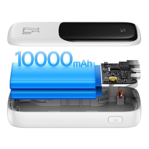 Qpow powerbank 10000mAh wbudowany kabel USB Typu C 22.5W Quick Charge biały Qpow powerbank 10000mAh wbudowany kabel USB Typu C 22.5W Quick Charge biały