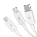 Superior 3w1 kabel USB Iphone Lightning USB-C microUSB 3.5 A 1.5 m Biały Superior 3w1 kabel USB Iphone Lightning USB-C microUSB 3.5 A 1.5 m Biały