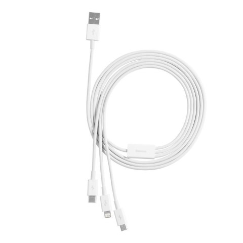 Superior 3w1 kabel USB Iphone Lightning USB-C microUSB 3.5 A 1.5 m Biały Superior 3w1 kabel USB Iphone Lightning USB-C microUSB 3.5 A 1.5 m Biały