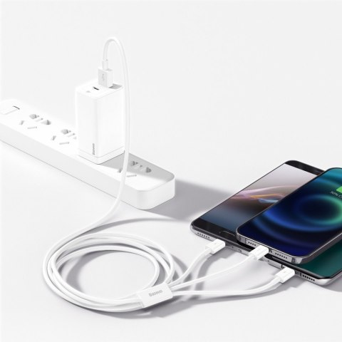 Superior 3w1 kabel USB Iphone Lightning USB-C microUSB 3.5 A 1.5 m Biały Superior 3w1 kabel USB Iphone Lightning USB-C microUSB 3.5 A 1.5 m Biały