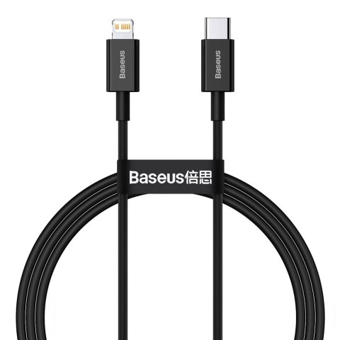 Superior kabel przewód USB-C Iphone Lightning do szybkiego ładowania 20W 1m czarny Superior kabel przewód USB-C Iphone Lightning do szybkiego ładowania 20W 1m czarny