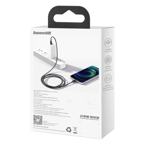 Superior kabel przewód USB-C Iphone Lightning do szybkiego ładowania 20W 1m czarny Superior kabel przewód USB-C Iphone Lightning do szybkiego ładowania 20W 1m czarny