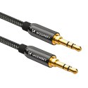 Uniwersalny kabel przewód mini jack AUX 1.5m czarny Uniwersalny kabel przewód mini jack AUX 1.5m czarny