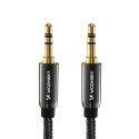 Uniwersalny kabel przewód mini jack AUX 3m czarny Uniwersalny kabel przewód mini jack AUX 3m czarny