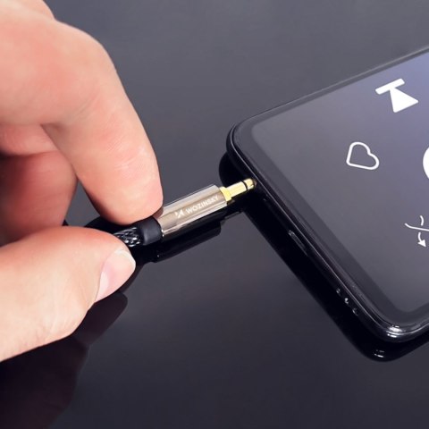 Uniwersalny kabel przewód mini jack AUX 3m czarny Uniwersalny kabel przewód mini jack AUX 3m czarny