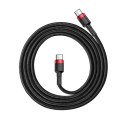 Wytrzymały elastyczny kabel przewód USB-C PD PD 2.0 60W 20V 3A QC3.0 1M czarny-czerwony Wytrzymały elastyczny kabel przewód USB-C PD PD 2.0 60W 20V 3A QC3.0 1M czarny-czerwony