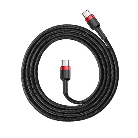 Wytrzymały elastyczny kabel przewód USB-C PD PD 2.0 60W 20V 3A QC3.0 1M czarny-czerwony Wytrzymały elastyczny kabel przewód USB-C PD PD 2.0 60W 20V 3A QC3.0 1M czarny-czerwony