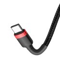 Wytrzymały elastyczny kabel przewód USB-C PD PD 2.0 60W 20V 3A QC3.0 1M czarny-czerwony Wytrzymały elastyczny kabel przewód USB-C PD PD 2.0 60W 20V 3A QC3.0 1M czarny-czerwony