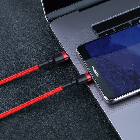 Wytrzymały elastyczny kabel przewód USB-C PD PD 2.0 60W 20V 3A QC3.0 1M czarny-czerwony Wytrzymały elastyczny kabel przewód USB-C PD PD 2.0 60W 20V 3A QC3.0 1M czarny-czerwony