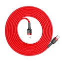Wytrzymały elastyczny kabel przewód USB-C PD PD 2.0 60W 20V 3A QC3.0 2M czerwony Wytrzymały elastyczny kabel przewód USB-C PD PD 2.0 60W 20V 3A QC3.0 2M czerwony