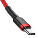 Wytrzymały elastyczny kabel przewód USB-C PD PD 2.0 60W 20V 3A QC3.0 2M czerwony Wytrzymały elastyczny kabel przewód USB-C PD PD 2.0 60W 20V 3A QC3.0 2M czerwony