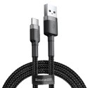 Wytrzymały elastyczny kabel przewód USB USB-C QC3.0 2A 2M czarno-szary Wytrzymały elastyczny kabel przewód USB USB-C QC3.0 2A 2M czarno-szary
