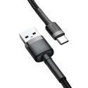 Wytrzymały elastyczny kabel przewód USB USB-C QC3.0 2A 2M czarno-szary Wytrzymały elastyczny kabel przewód USB USB-C QC3.0 2A 2M czarno-szary