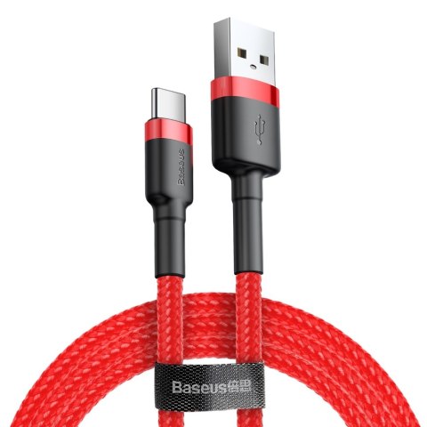 Wytrzymały elastyczny kabel przewód USB USB-C QC3.0 2A 2M czerwony Wytrzymały elastyczny kabel przewód USB USB-C QC3.0 2A 2M czerwony