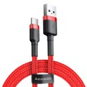 Wytrzymały elastyczny kabel przewód USB USB-C QC3.0 3A 1M czerwony Wytrzymały elastyczny kabel przewód USB USB-C QC3.0 3A 1M czerwony