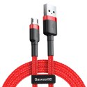 Wytrzymały elastyczny kabel przewód USB microUSB 1.5A 2M czerwony Wytrzymały elastyczny kabel przewód USB microUSB 1.5A 2M czerwony