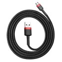 Wytrzymały elastyczny kabel przewód USB microUSB QC3.0 2.4A 1M czarno-czerwony Wytrzymały elastyczny kabel przewód USB microUSB QC3.0 2.4A 1M czarno-czerwony