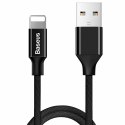 Wytrzymały kabel przewód w materiałowym oplocie USB Iphone Lightning 1.2M czarny Wytrzymały kabel przewód w materiałowym oplocie USB Iphone Lightning 1.2M czarny