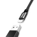 Wytrzymały kabel przewód w materiałowym oplocie USB Iphone Lightning 1.2M czarny Wytrzymały kabel przewód w materiałowym oplocie USB Iphone Lightning 1.2M czarny