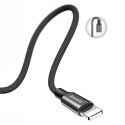 Wytrzymały kabel przewód w materiałowym oplocie USB Iphone Lightning 1.2M czarny Wytrzymały kabel przewód w materiałowym oplocie USB Iphone Lightning 1.2M czarny
