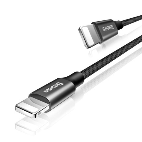 Wytrzymały kabel przewód w materiałowym oplocie USB Iphone Lightning 1.2M czarny Wytrzymały kabel przewód w materiałowym oplocie USB Iphone Lightning 1.2M czarny