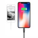 Wytrzymały kabel przewód w materiałowym oplocie USB Iphone Lightning 1.2M czarny Wytrzymały kabel przewód w materiałowym oplocie USB Iphone Lightning 1.2M czarny
